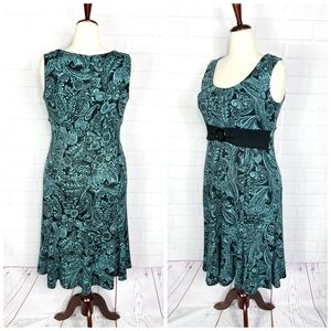 👗|•PERCEPTIONS•| Teal & Black Dress Size Large